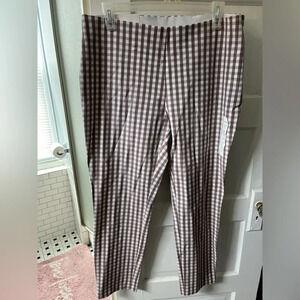 Brown and White plaid dress slacks / trousers